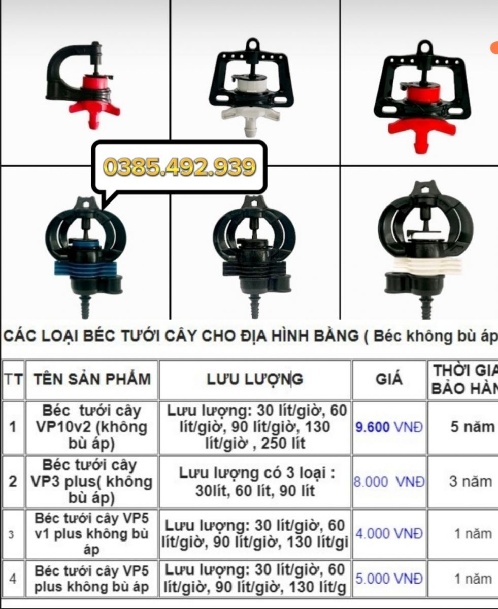 thiết bị tưới cây nông nghiệp giá rẻ năm 2024